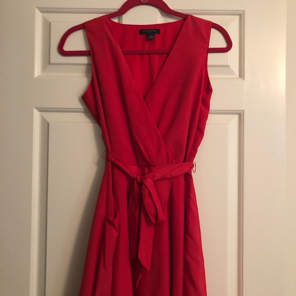 Like-new Bright red/orange Faux Wrap dress - Picture 5 of 9